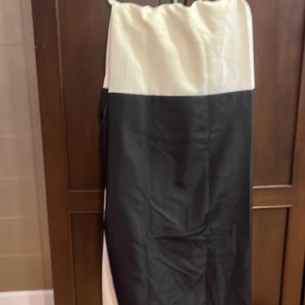 57 x 75 cream and black grommet curtain panel